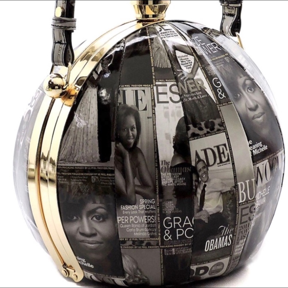 Obama Magazine Collage Globe Satchel Bag